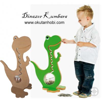 ÇG20  Ahşap Dinozor Kumbara 70 cm