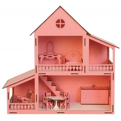 EV11 Pembe Barbie Ev 45 cm Eşyalı