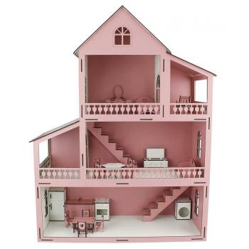 EV14 Pembe Barbie Ev 80 cm Eşyalı